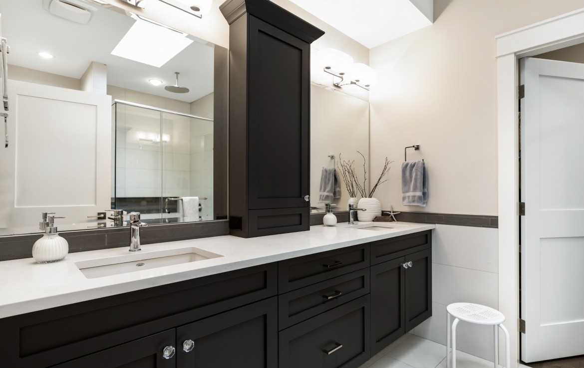 Dual vanity with new features and finishes.