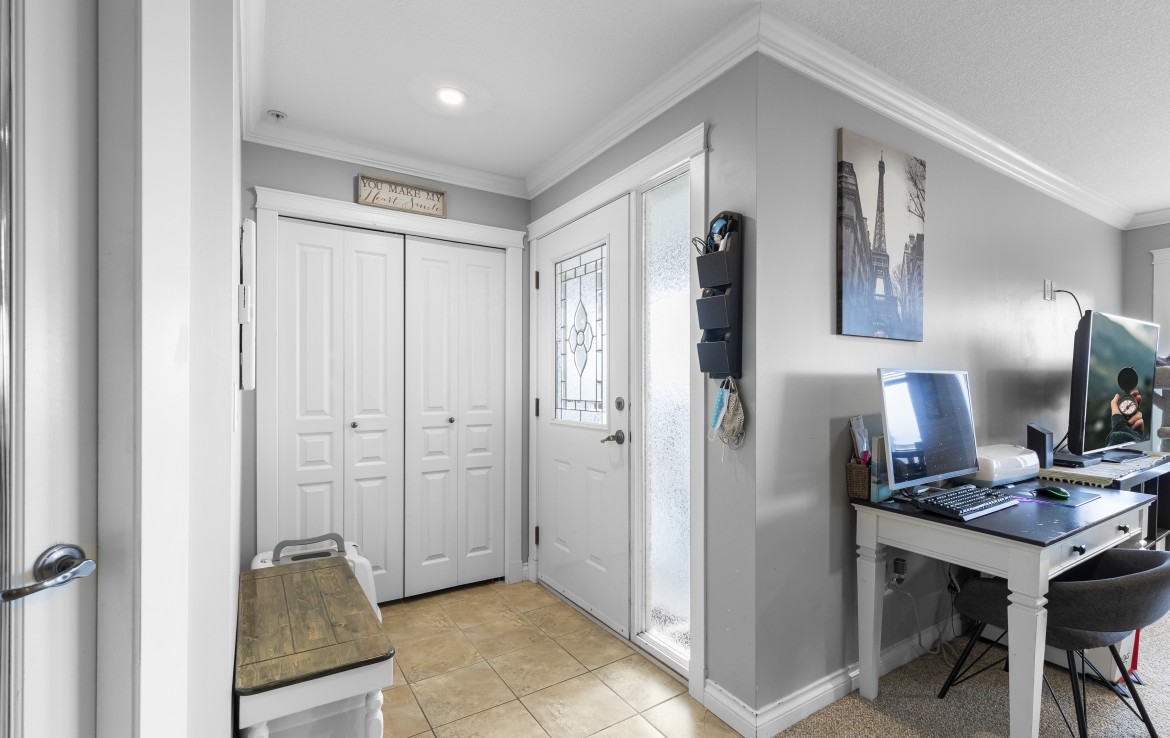 Entrance with closet in updated townhouse